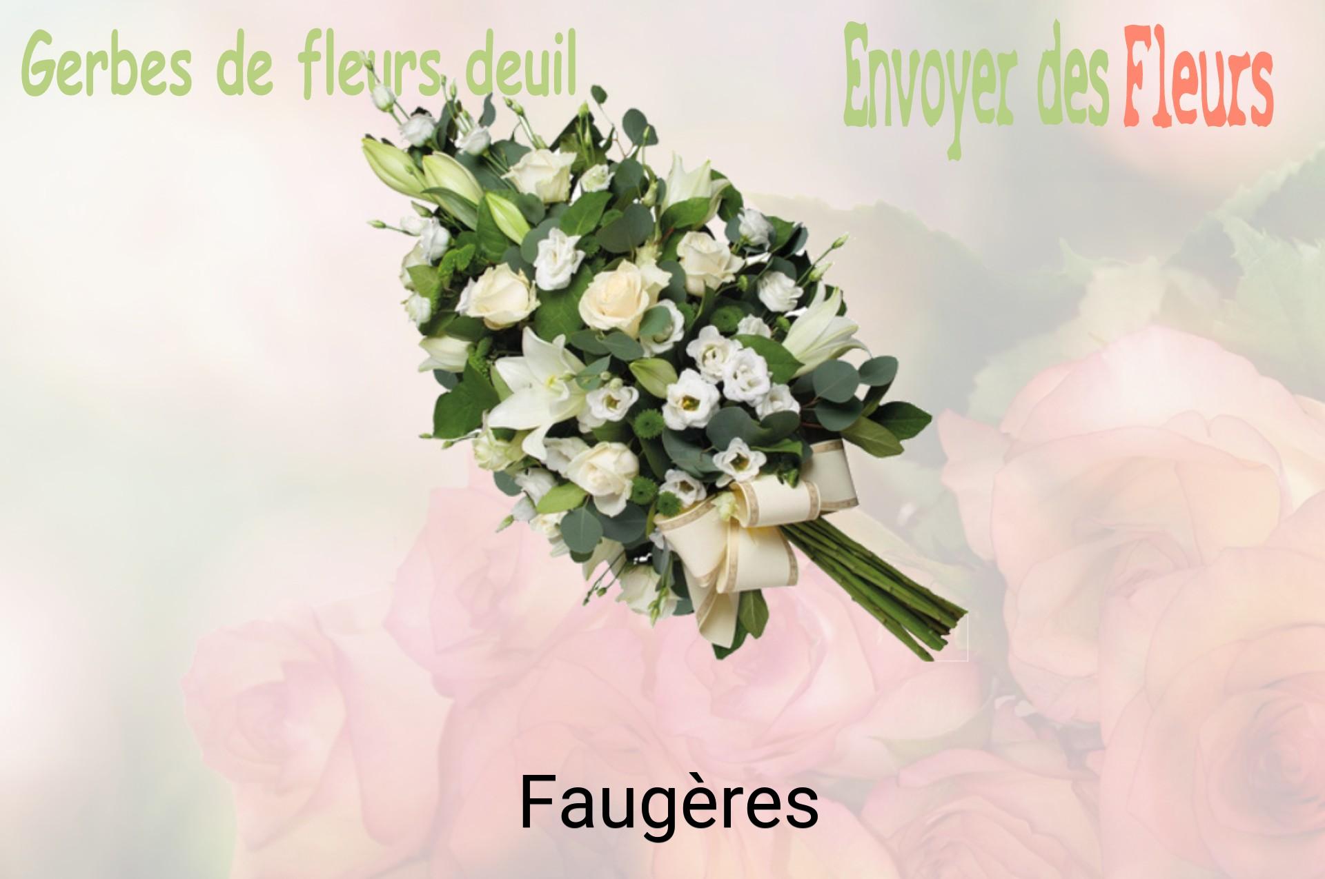 Gerbe de fleurs de deuil livrée à Faugères